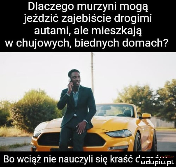 dlaczego murzyni mogą jeździć zajebiście drogimi autami ale mieszkają w chujowych biednych domach bo wciąż nie nauczyli się kraść      ij