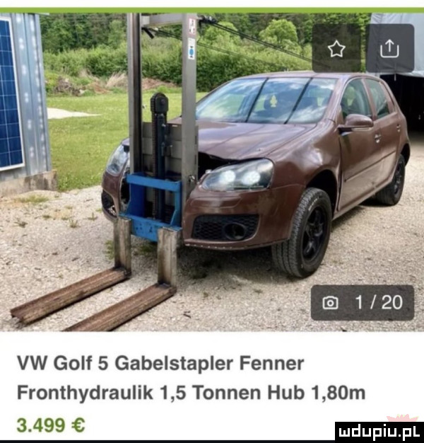 vw golf   gabelstapler fender fronthydraulik     tonnen hub     m       ma