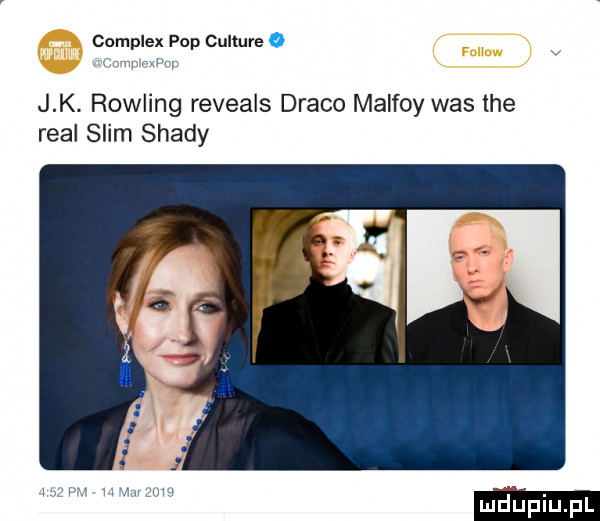 compiex pop culture  . abakankami j k. rowling reveals draco malfoy was tee real slim siady