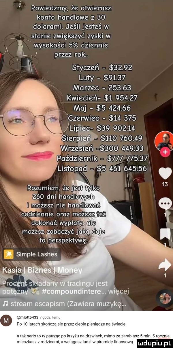 powiedzmy że otwierasz kanio handlowe z    dolarami. jeśli jesteś w stanie zwiększyć zyski w i wysokości   dziennie a l przez rok. x styczeń       lu ry       marzec        kwiecień          qu          czerwiec        lip i ec           sfer            c             dqlgonać wypłaty. może zobaczyć j gag  . x o emrspek rawę sample lashes   mlon     po    mm sk ne piehiędze na s mak adrzwiach mimo  m n smuzme mies id piramid
