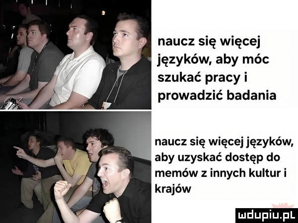 naucz się więcej języków aby móc szukać pracy i prowadzić badania naucz się więcej języków aby uzyskać dostęp do memów z innych kultur i krajów