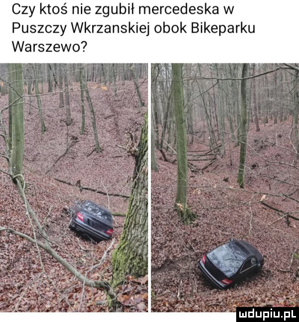 czy ktoś nie zgubił mercedeska w puszczy wkrzanskiej obok bikeparku warszewo