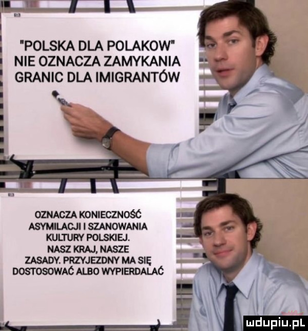 polska dla polakow. nie oznacza zamykania oznacza koniec znośó asymilacji i szanowania kulj urv polskiej. nasz kraj. nasze v zasady przyjezdnv ma się dos towwaó albo wvpierdalac