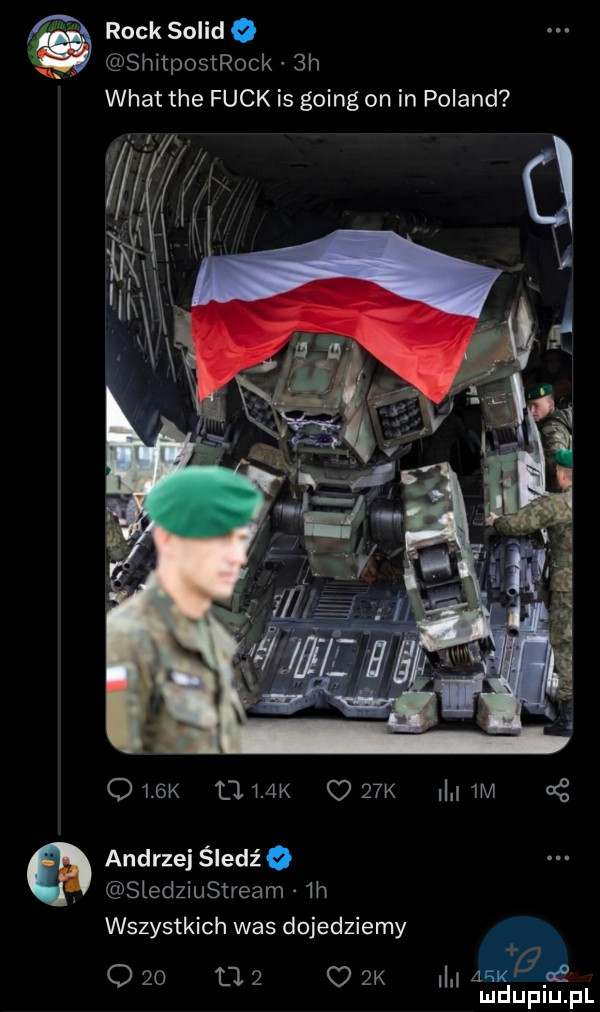 ma rock solid   shitpostrock  h wiat tee funk is going on in poland qibk max    k  m   andrzej śledź o sledziustream  h wszystkich was dojedziemy          k