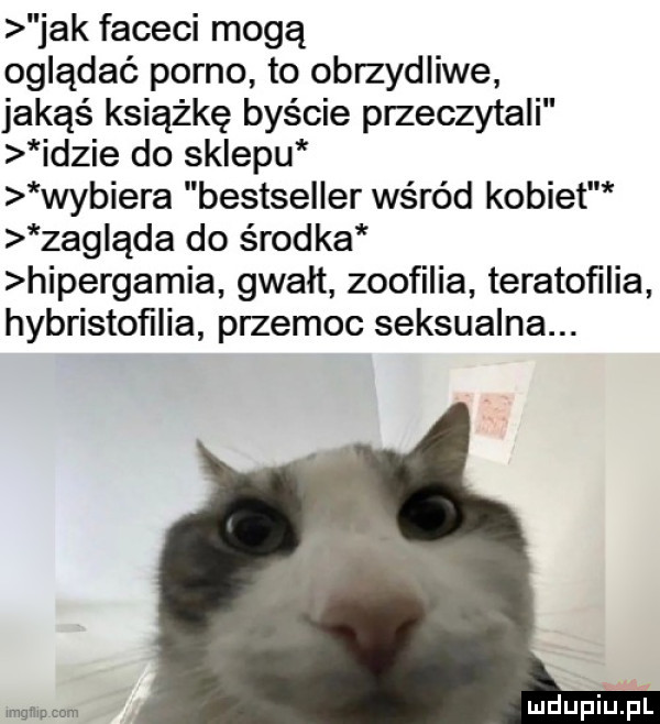 jak faceci mogą oglądać porno to obrzydliwe jakąś książkę byście przeczytali idzie do sklepu wybiera bestseller wśród kobiet zagląda do środka hipergamia gwalt zoofilia teratofilia hybristoﬁlia przemoc seksualna. lag llncam