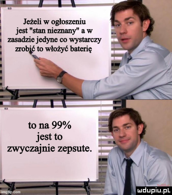 i é i. jeżeli w ogłoszeniu jest stan nieznany a w zasadzie jedyne co wystarczy i zrobić to włożyć baterię i to na    jest to