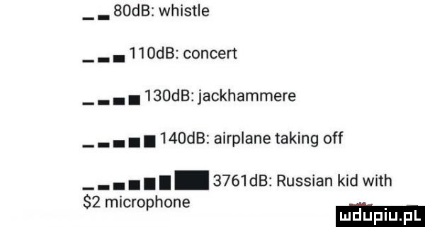 sodb whistle l  db concert.    db jackhammere. ii     de airplane taping off. abakankami     db russian kad with  micro hoje s