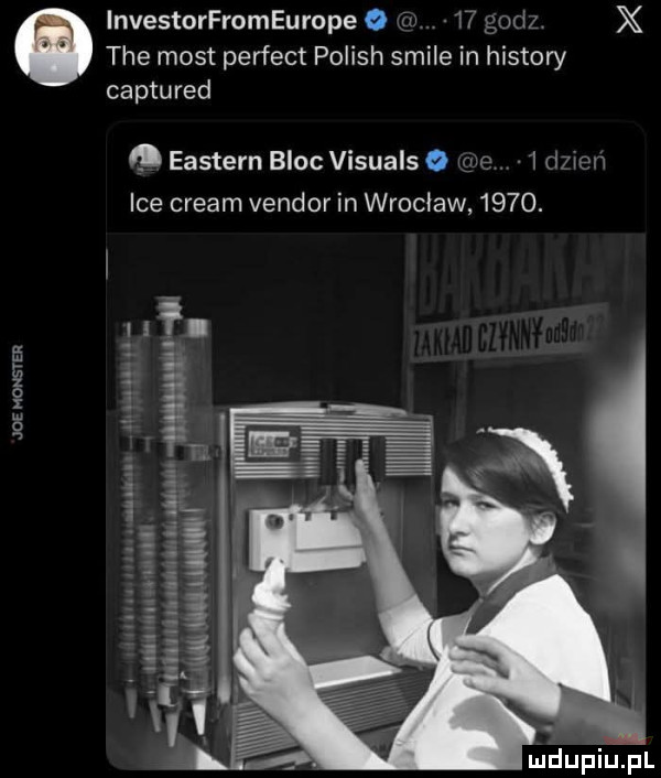 investorfromeurope o in.  t godz x tee most perfect polish stile in histony captured eastern bloc visuals o w e. dzwon ice cream vendor in wrocław     . mu. joe monster iż