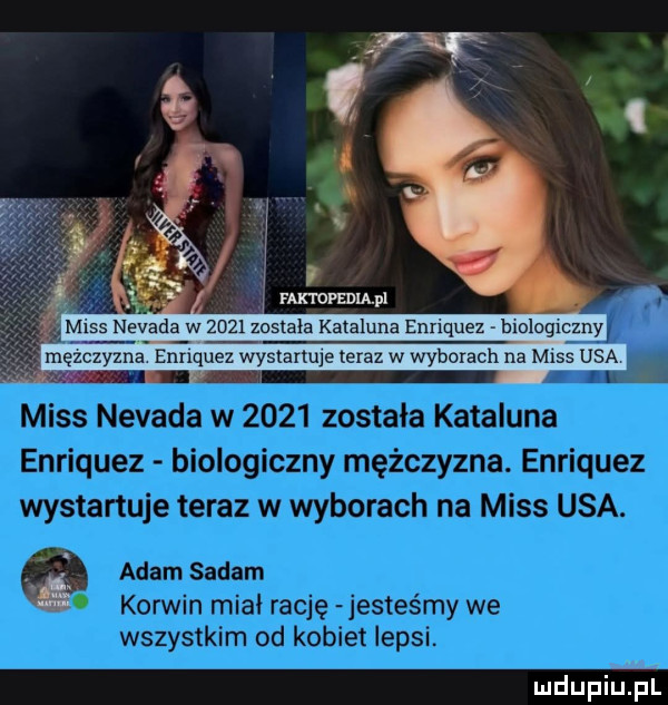 miss nevada w      została kataluna enrique bala gibany mężczyzna. en riquez wystartuje teraz w wyborach na miss usa
