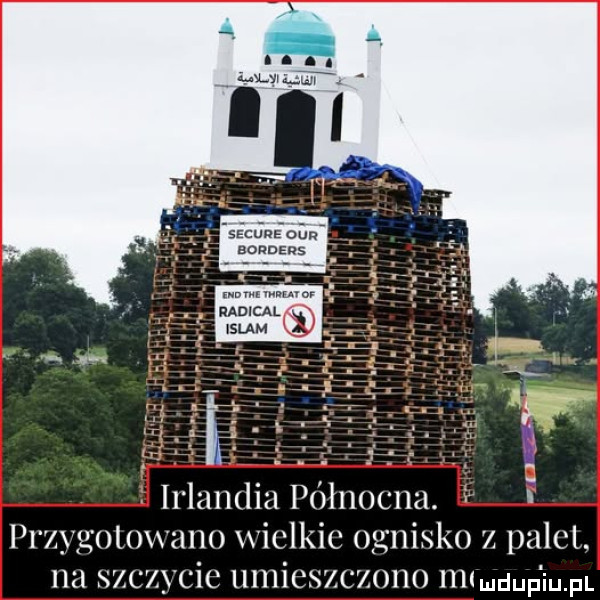 secune obu aonusns f irlandia północna. przygolowzmo wiclkic ognisku x pulcl. na szczycie umieszczono     d p   p