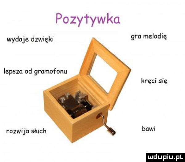 pozytywka wydqu dźwięki gra melodię it pan od gramofonu kręci się rozwija słuch bawi