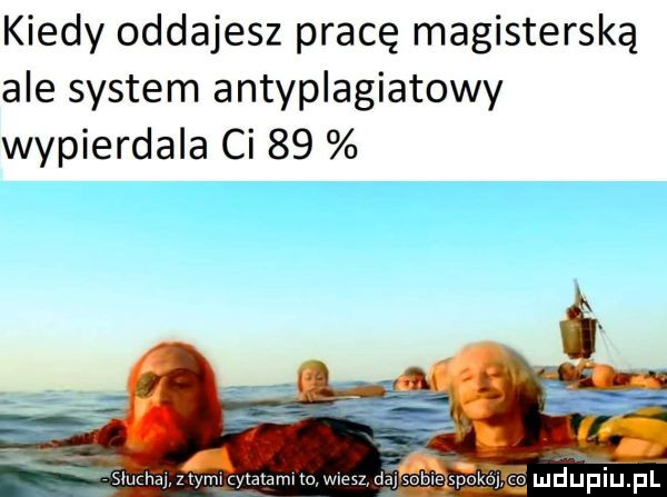 kiedy oddajesz pracę magisterską ale system antyplagiatowy wypierdala ci