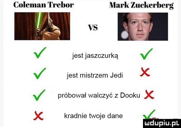 coleman tremor mark zuckerherg vs jest jaszczurką jest mistrzem judi x próbował walczyć z dobku x x kradnie twoje dane