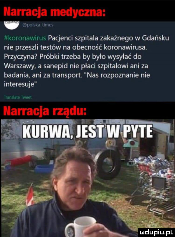 mokka mew koronawirus pacjenci szpitala zakaźnego w gdańsku nie przeszli testów na obecność koronawirusa. przyczyna próbki trzeba by bylo wysyłać do warszawy. a sanepid nie płaci szpitalowi ani za badania ani za transport. nas rozpoznanie nie interesuje malm wuv