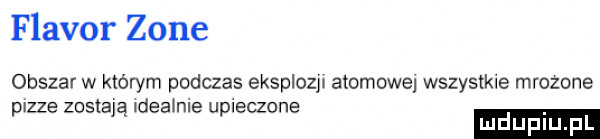 flavor zone obszar w którym podczas eksplozjw atomowe wszystkie mrozone pizze zostają idearnle upieczone. ludupl pl