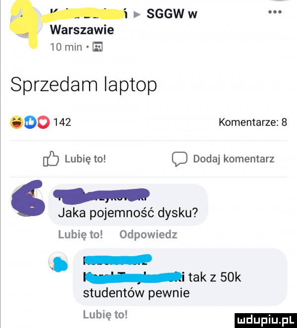 sceww warszawie    min sprzedam laptop do     komentarze   lubię   d dodaj komentarz jaka pojemność dysku lubię to odpowiedz m. i tak z   k studentów pewnie lubiew