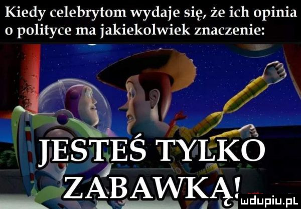 kiedy celebrytom wydaje się że ich opinia o polityce ma jakiekolwiek znaczenie u jestes tylko vba babką x