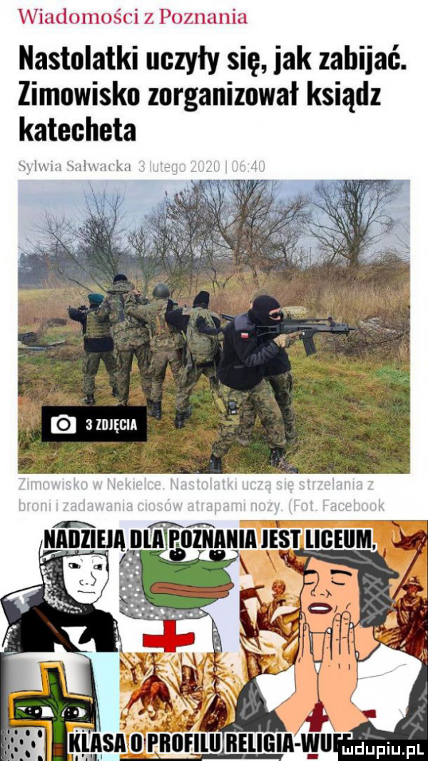 wiadomości z poznania nastolatki uczyły się jak zabijać. zimowisko zorganizował ksiądz katecheta alma mhm ln gwwwfm pl