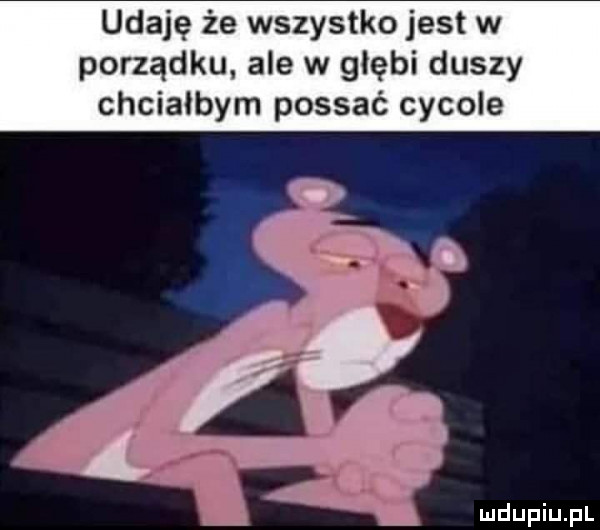 udaję że wszystko jest w porządku ale w głębi duszy chciałbym possać cycowe