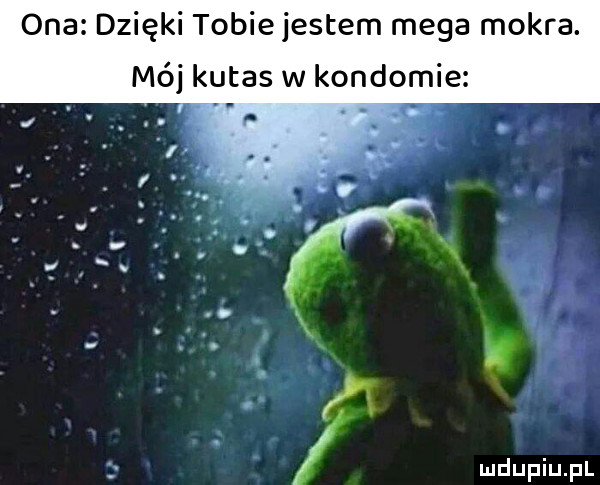 ona dzięki tobie jestem mega mokra. mój kutas w kondomie