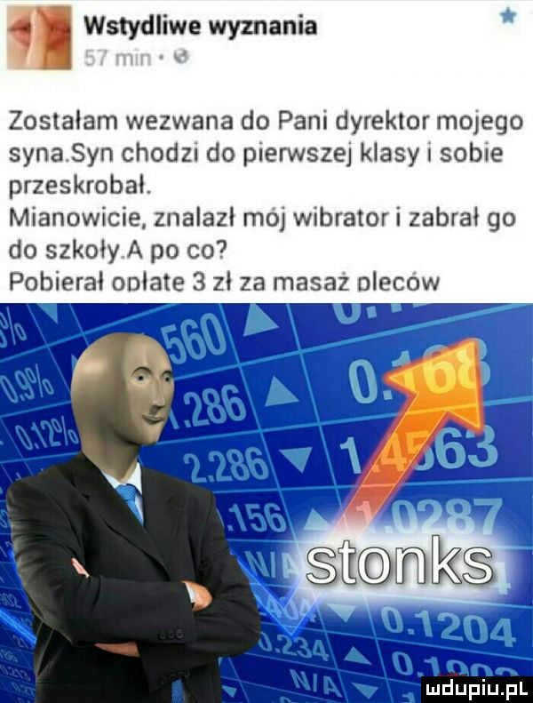 wstydliwe wyznania zostałam wezwana do pani dyrektor mojego synasyn chodzi do pierwszej klasy i sobie przeskrobał. mianowicie znalazl mój wibrator i zabrał go do szkoły a po co pobierał onlate   zł za masaż nleców