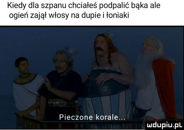 kiedy dla szpanu chciałeś podpalić bąka ale ogień zajął włosy na dupie i łoniaki pieczone korale