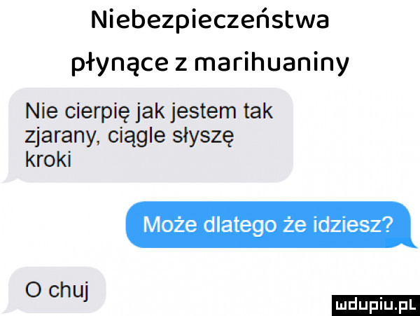 nie cierpię jak jestem tak zjarany ciągle słyszę kroki o chu