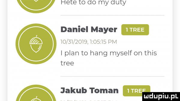 hate to do my daty daniel mayer  o     o           pm u i plan to hang myself on tais trze a jakub toman qrwa a i uduplu pl