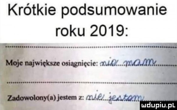 krótkie podsumowanie roku      mdﬁpiupl