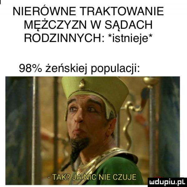 nierówne traktowanie mężczyzn w sądach rodzinnych istnieje    żeńskiej populacji