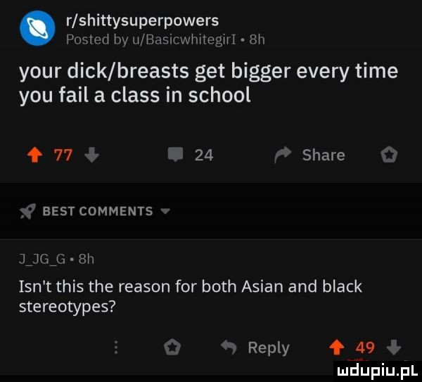 r shittysuperpowers hmm by u ram whneghi rh your dick breasts get bigger esery time y-u faul a claus in scholl f       stare best comments um. sh ian t tais tee reason for bath anian and black stereotypes repry f
